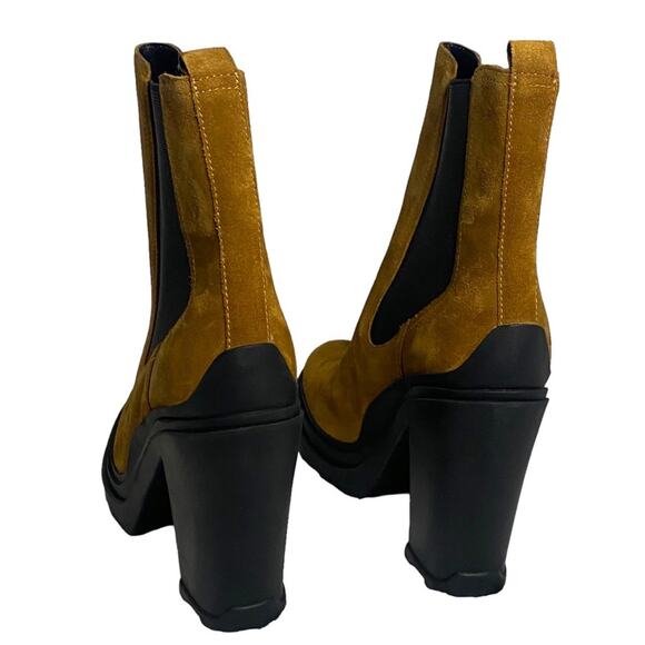 NWOT Marc Fisher 8.5 Ramio Ankle Boots Dark Natural Chelsea Leather Bootie - Picture 7 of 13